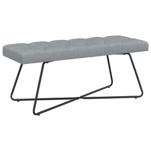 vidaXL Sols ar pogām Gai&scaron;i pelēka 110 x 40 x 46 cm Audums