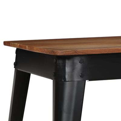 vidaXL virtuves galds, 120x60x76 cm, akācijas masīvkoks un tērauds