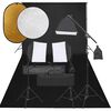 vidaXL fotostudijas komplekts &ndash; gaismas, fons, reflektors