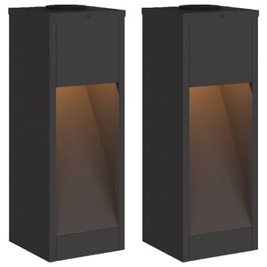 vidaXL Saules LED Ceļa Gaisma 2 gab. Silti balts 18 x 18 x 50 cm