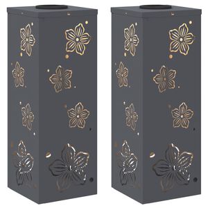 vidaXL Saules LED ceļa gaisma 2 gab. Silti balts 18 x 18 x 50 cm