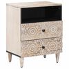vidaXL Gultas skapis Balts 50 x 33 x 60 cm Cieta mango koksne
