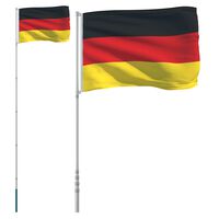vidaXL Vācijas karogs un masts, 5,55 m, alumīnijs