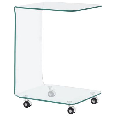 vidaXL kafijas galdiņš, 45x40x63 cm, rūdīts stikls