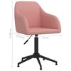 vidaXL grozāmi virtuves krēsli, 6 gab., rozā samts