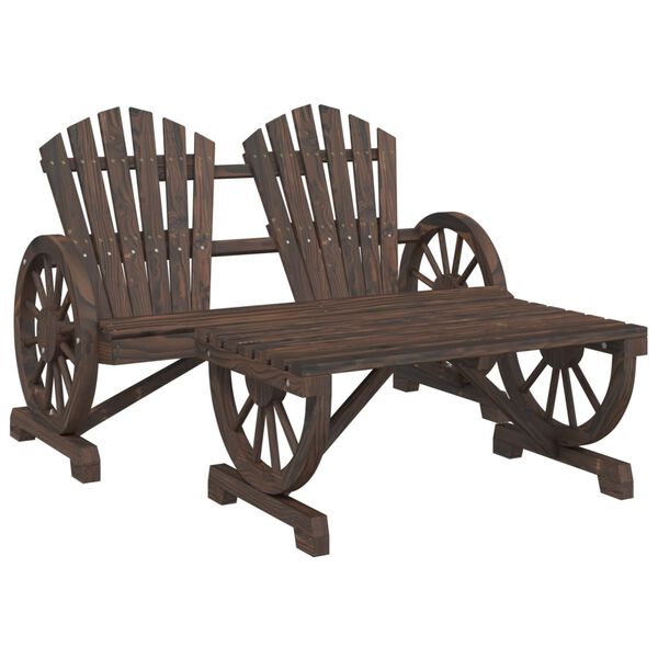 vidaXL 2-daļīgs dārza atpūtas mēbeļu komplekts, egles masīvkoks