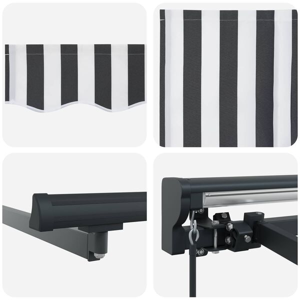 vidaXL Izvelkams jumtiņ&scaron; Antracīts un balts 400 &times; 300 cm