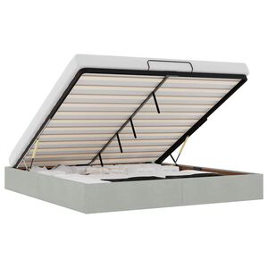 vidaXL Osmaņu gultas rāmis bez matrača gai&scaron;i pelēks 200x200 cm samts