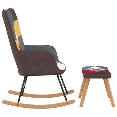 vidaXL šūpuļkrēsls ar kāju balstu, tekstilmozaīkas audums