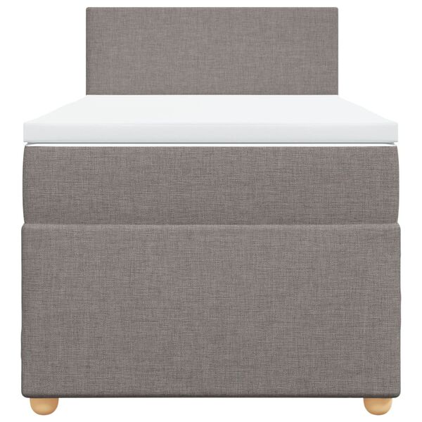 vidaXL atsperu gulta ar matraci, pelēkbrūns, 90x190 cm, audums