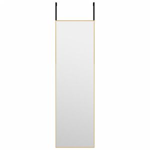 vidaXL durvju spogulis, zelta krāsa, 30x100 cm, stikls un alumīnijs