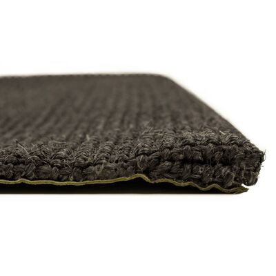 vidaXL paklājs, dabīgs sizals, 80x350 cm, melns
