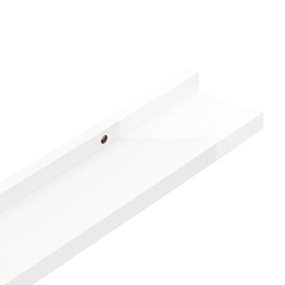 vidaXL sienas plaukti, 4 gab., spīdīgi balti, 80x9x3 cm