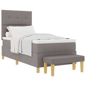 vidaXL Kastītes atsperu gulta Pelēkbrūna 200 x 80 cm audums
