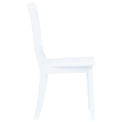 vidaXL virtuves krēsli, 6 gab., balts gumijas masīvkoks