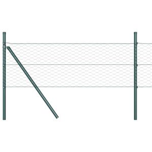 vidaXL Hexagonāla žoga pamats 50 x 0,4 m PVC pārklāts tērauds Zaļa