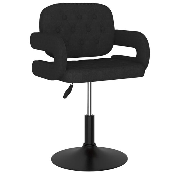 vidaXL grozāmi virtuves krēsli, 2 gab., melns audums