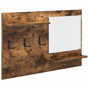 vidaXL Sienas pakaramais ar plauktu Dūmaka ozols 90 x 10 x 50 cm