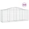 vidaXL arkveida gabiona grozi, 20 gb., 200x50x80/100cm, cinkota dzelzs