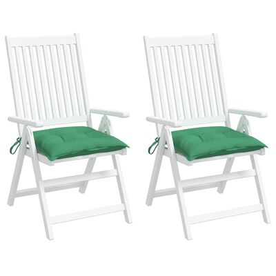 vidaXL dārza krēslu matrači, 2 gab., zaļi, 40x40x7 cm, audums