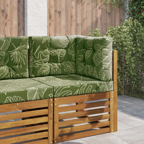 vidaXL Āra dīvāna spilvens 3 pcs Lapu dizains Poliesters