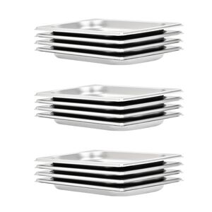 vidaXL Gastronorm trauki, 12 gab., GN 1/4, 20 mm, nerūsējo&scaron;s tērauds