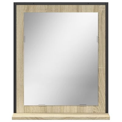 vidaXL vannasistabas spogulis, ozolkoka krāsā, 50x12x60 cm