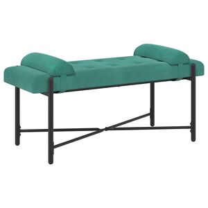 vidaXL Poga-pufēta sola ar spilveniem Tirkīzzila 110 x 40 x 46 cm