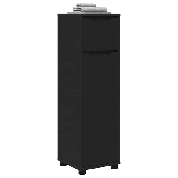 vidaXL Vannas istabas skapītis ar atvilktni Melna 30,5 x 30 x 101 cm