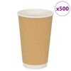 vidaXL papīra kafijas krūzes 500 gab. 16 unces 400 ml Brūni