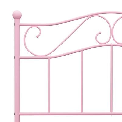 vidaXL gultas rāmis, rozā metāls, 90x200 cm