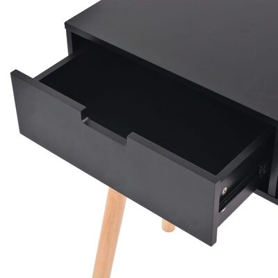 vidaXL konsoles galdiņš, priedes masīvkoks, 80x30x72 cm, melns