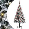 vidaXL Mākslīgā Ziemassvētku eglīte su 150 LED ar statīvu Balts 150 cm