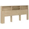 vidaXL gultas galvgalis ar plauktu, ozolkoka krāsa, 220x19x101,5 cm
