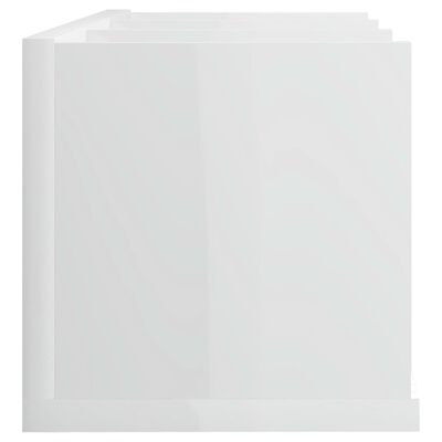 vidaXL CD sienas plaukts, spīdīgi balts, 75x18x18 cm, skaidu plāksne