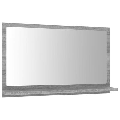 vidaXL vannasistabas spogulis, pelēks, 60x10,5x37 cm, koks
