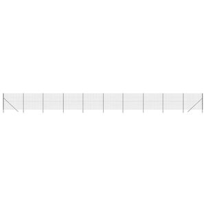 vidaXL stiepļu žogs, pelēks, 2x25 m, cinkots tērauds