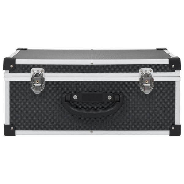 vidaXL CD koferis 60 kompaktdiskiem, ABS, alumīnijs, melns