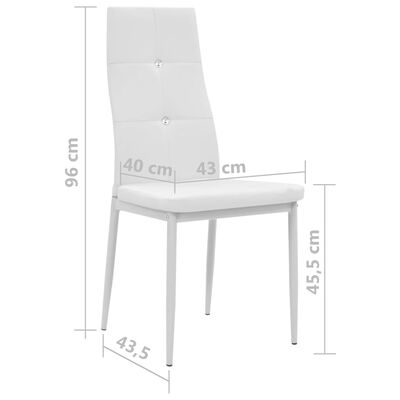 vidaXL virtuves krēsli, 6 gab., balta mākslīgā āda