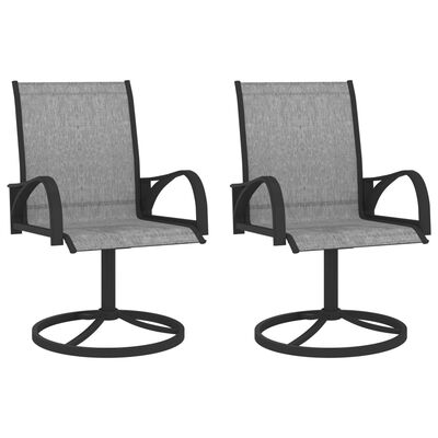 vidaXL grozāmi dārza krēsli, 2 gab., tekstilēns un tērauds, pelēki