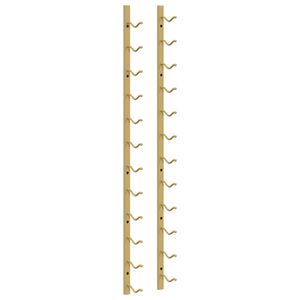 vidaXL sienas vīna pudeļu plaukts 12 pudelēm, zeltaina dzelzs