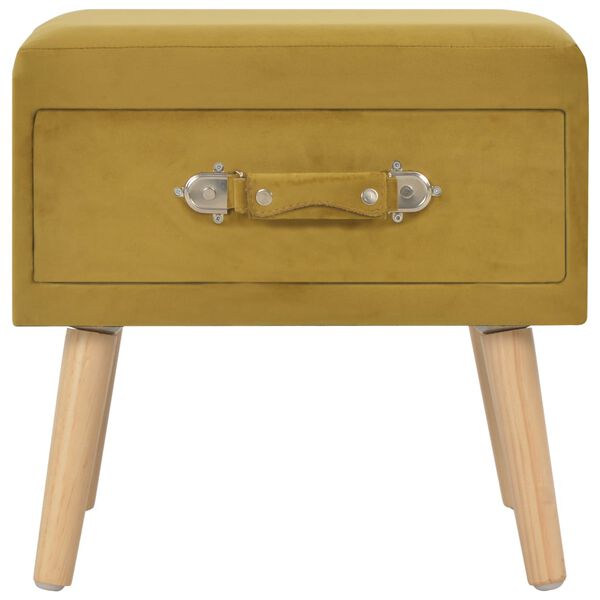 vidaXL naktsskapītis, 40x35x40 cm, sinepju dzeltens samts