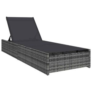 vidaXL Sauļo&scaron;anās krēsls Pelēka 200.5 x 70 x 75 cm poliratāns