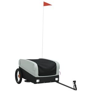 vidaXL velosipēda piekabe, 30 kg, melna un pelēka , dzelzs