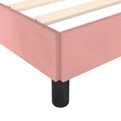 vidaXL gultas rāmis ar galvgali, rozā samts, 140x200 cm