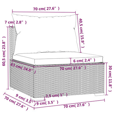 vidaXL 12-daļīgs dārza mēbeļu komplekts, matrači, PE rotangpalma