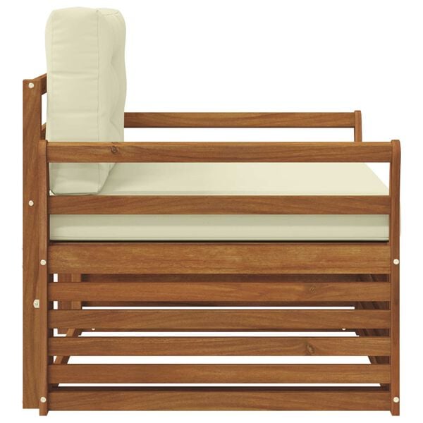 vidaXL Āra dīvānu komplekts Cieta akācijas koks un poliesters Dabiska