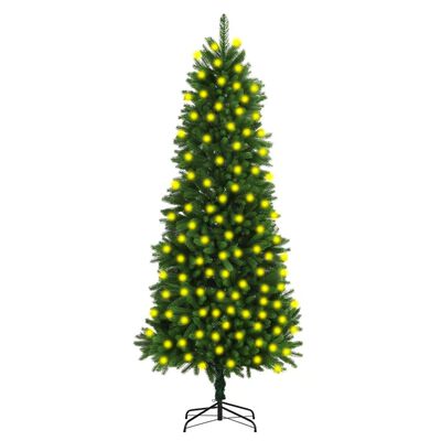 vidaXL izgaismota Ziemassvētku egle, zaļa, 240 cm