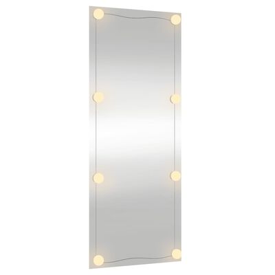 vidaXL sienas spogulis ar LED gaismām, 40x100 cm, stikls, taisnstūra