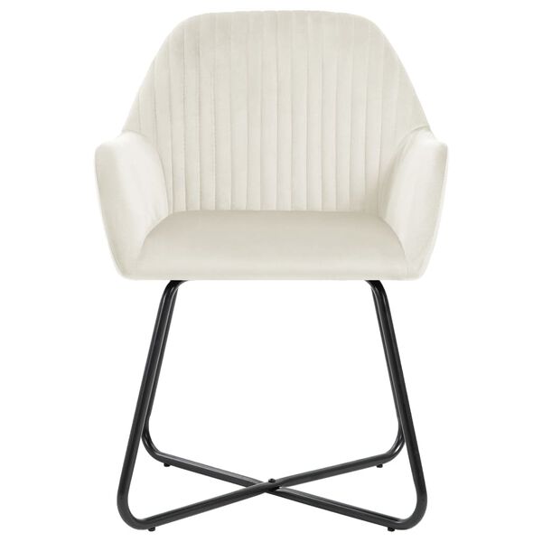 vidaXL virtuves krēsli, 4 gab., krēmkrāsas samts